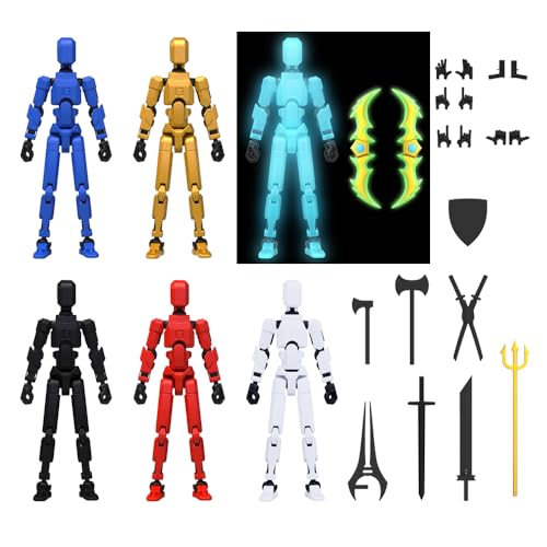 MerryXD 6 Pack Assembly Completed T13 3D Action Figure,Dummy Nova Titan Lucky 13 Action Figure 3D Printed Multi-Jointed Movable Toy - color: 6pack