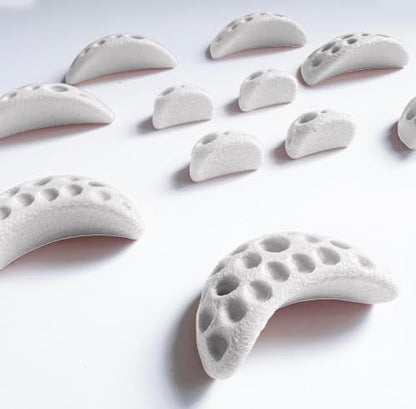 Moon Rock Climbing Holds Easy to Grab for Home Climbing Walls and Swing Sets. Positive in Cut Jugs Great for Kids. Dual Texture, Eco Friendly, Non-Toxic. 2X Stronger Recycled Material. (Bone White) - color: Bone White
