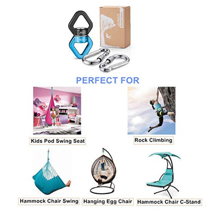 Black Blue Swing Swivel, 30 KN Safest Rotational Device Hanging Accessory - color: Blue, size: 30 KN