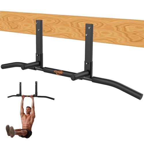 Joist Mount Pull Up Bar, Wall Mount Pull Up Bar for Doorway | Home Gym Workout Equipment, Heavy Duty Steel Construction - color: Joist Mounted for 8-9ft Beams, Standard Grip