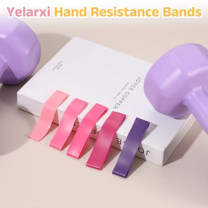Finger Resistance Bands, Level Finger Grip Strengthener Grip Forearm Thumb Exerciser - color: Pink Series