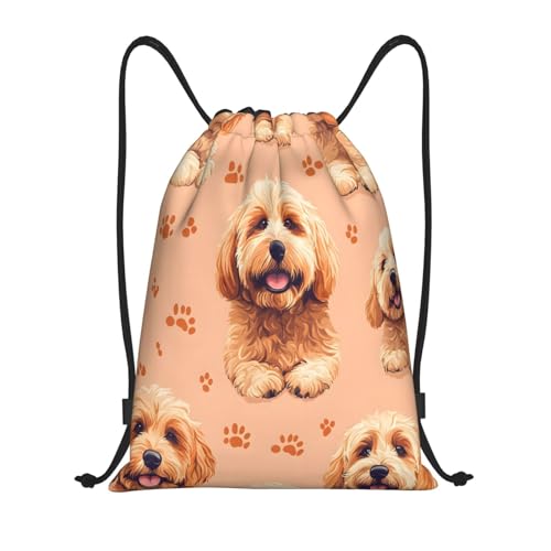 Drawstring Sports Backpacks - Lightweight Swim Gym Bags for Women Men String Sackpack for Beach Travel Yoga(Small, Dogs Puppy) - color: Dogs Puppy, size: Small