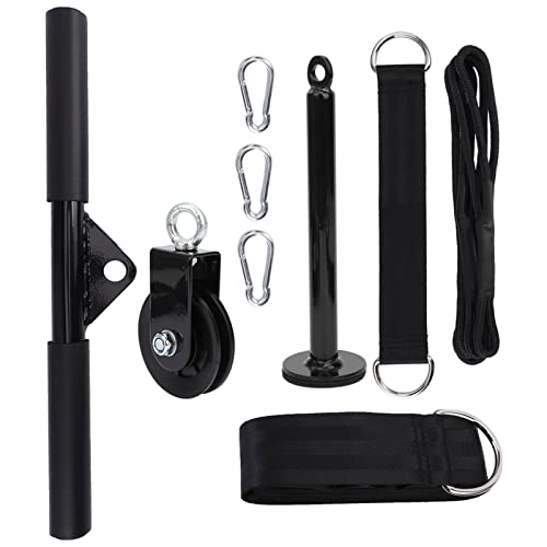 plplaaoo 9Pcs Set DIY Fitness Equipment Loading Pin Pull Triceps Training Pulldown Pulley System High Strength Silent Cable Wheel Portable Home Gym Workout Gear Stainless Steel