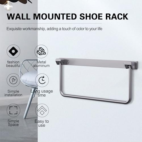 SKTYANTS 12 Inch Wall Mounted RV Shoe Rack Foldable Aluminum Shelf Camper Trailer Shoe Holder Organizer with Screws Accessories (2 Pack) - color: 2 Pack