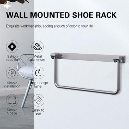 SKTYANTS 12 Inch Wall Mounted RV Shoe Rack Foldable Aluminum Shelf Camper Trailer Shoe Holder Organizer with Screws Accessories (2 Pack) - color: 2 Pack