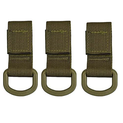 Jadedragon Multipurpose Tactical 360 Rotation D-Ring Clips/Locking Carabiner/Hydration Tube Clips/Elastic String Strap Management Tool for MOLLE Webbing Attachment Backpacks - color: DW-Green