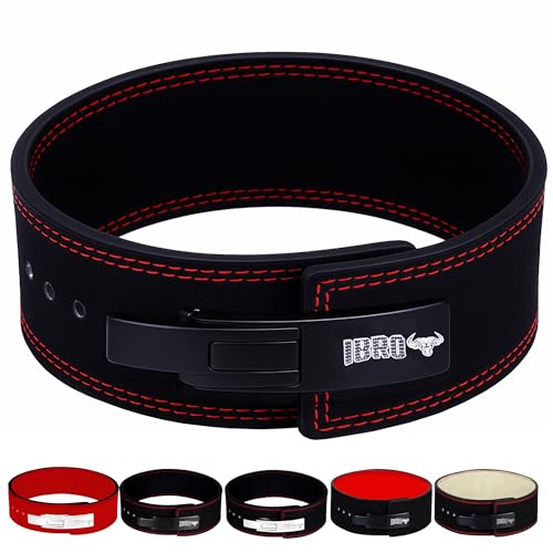 IBRO Powerlifting Lever Gym Belt – Power 8MM, 10MM or 13MM Extreme Heavy Duty Genuine Leather Belts - Squats Deadlifts Bodybuilding Weight Lifting IPF Power Lifting Strongman for Men - color: 10mm AllBlack, size: XX-Large