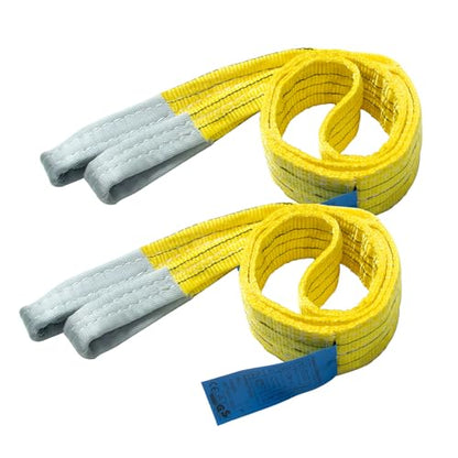 2-Pack 3"×6.5ft Industrial Lifting Sling, Heavy-Duty Polyester Webbing Sling, 6600 lbs Capacity, 5:1 Safety Factor, Eye-to-Eye Rigging Sling for Crane, Hoist & Machinery - size: 6.5 ft -2Pack