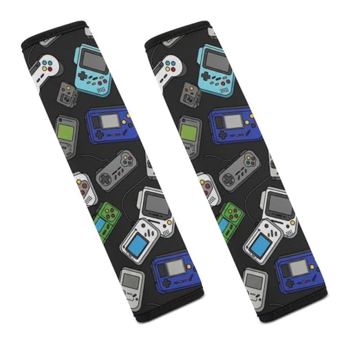 2 Piece Soft Padded Seat Belt Shoulder Pad for Adult Use, All Vehicles, Video Game Controller Automotive Seat Belt Protector, Easy Install (No Tool) - color: Pattern 1278