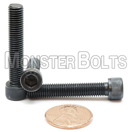 MonsterBolts - 1/4"-28 x 1-3/8" Socket Head Screws, ASTM A574, Alloy Steel, Black Oxide, 10 Pack - size: 1.375 In. (1-3/8")
