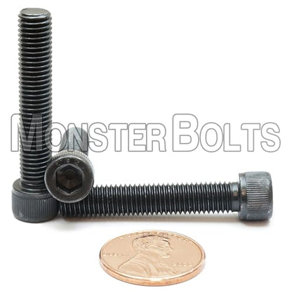MonsterBolts - 1/4"-28 x 1-3/8" Socket Head Screws, ASTM A574, Alloy Steel, Black Oxide, 10 Pack - size: 1.375 In. (1-3/8")