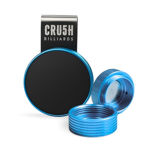 Magnetic Chalk Holder with Lid & Belt Clip – Round Billiard Pool Cue Chalk Holder with Strong Magnet, Portable Snooker Chalk Case for Players - color: Blue