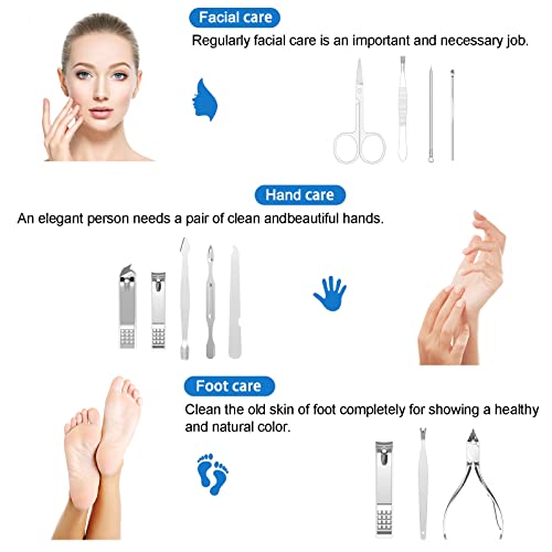 Professional Manicure and Pedicure Kit, 12-Piece Premium Grooming Set with Nail Clippers, Facial Care Tools, and Luxurious Travel Case for Men and Women - color: Nail Clippers 12pcs