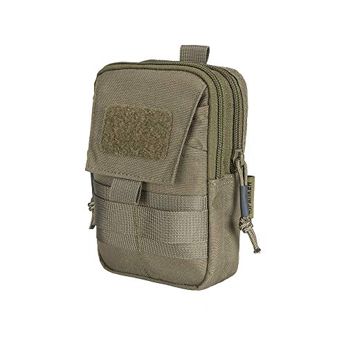 EXCELLENT ELITE SPANKER Tactical Molle EDC Pouch with Cellphone Pouch | Molle admin pouch,molle utility pouch,tool pouch,Organizer Nylon Belt Waist Bag - color: Ranger Green