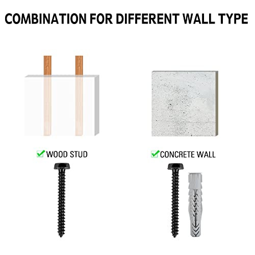 Mounting Dream Lag Bolt Kit for TV Mount Comes with M8 Lag Bolt for Wood Stud, Fischer Anchors for Concrete Wall, Includes Allen Key and Bubble Level