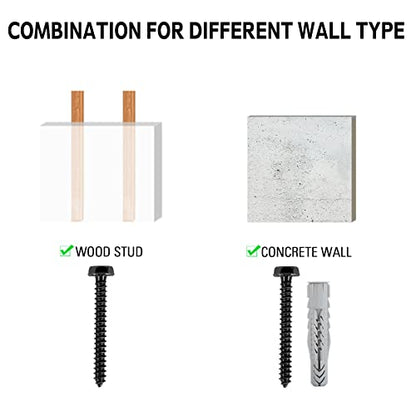 Mounting Dream Lag Bolt Kit for TV Mount Comes with M8 Lag Bolt for Wood Stud, Fischer Anchors for Concrete Wall, Includes Allen Key and Bubble Level