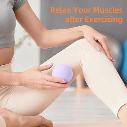 Massage Lacrosse Balls for Myofascial Release, Trigger Point Therapy | Foot Massage Ball to Relieve Plantar Fasciitis, Muscle Soreness - color: Purple