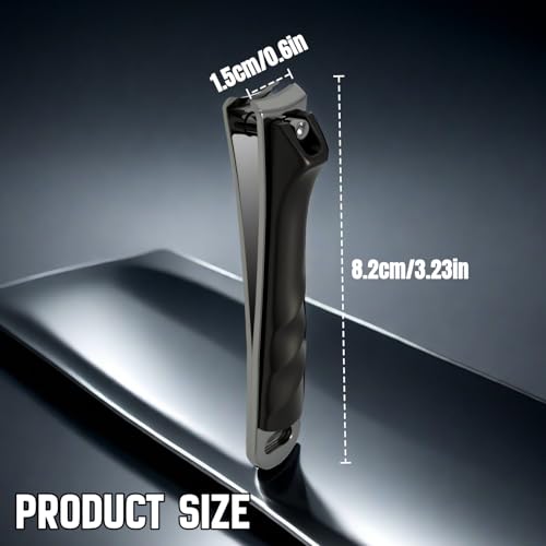 Heavy-Duty Large Nail Clippers,Ultra Sharp Heavy Duty Clippers with Ergonomic Lever,Toenail Clippers with Frosted Non-Slip Handles,Comes with a Leather case, Making it More Suitable as a Gift -Black