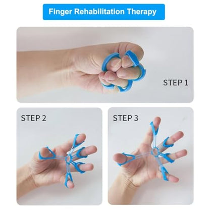 Hand Grip Strengthener Finger Exerciser Ball for Hand Physical Therapy, Stroke, Arthritis, Stress Relief, Muscles Massage, Gifts for Elderly Parents - color: Blue
