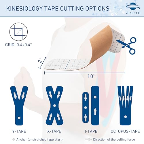 50 Precut axion Kinesiology Tapes Strips| Beige Pre-Cut Sport Tape Strips 10x2in | Waterproof • Skin-Friendly • Elastic | Kinesiology Tapes Ideal for Sports - color: 04) 2 Pcs Beige