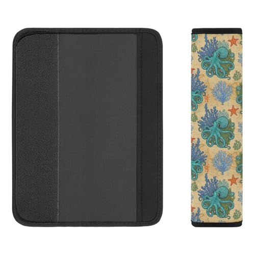 2 Pack Universal Soft and Comfortable Car Seat Belt Pad for Girls and Boys, Stroller Pushchair High Chair, Octopus Shoulder Protector - color: Pattern 139