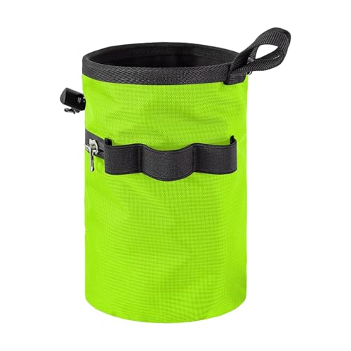 Climbing Chalk Bag Rock Climbing Gear | Gym Chalk Bag With Adjustable Waist Belt and Zippered Storage Pocket for Rock Bouldering Gymnastics Weightlifting Sports - color: Fluorescent Green