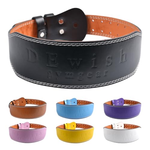 Leather Gym Fitness Belt, 4" & 6" Padded Lumbar Back Support, 10 Adjustable Holes for Weightlifting Powerlifting Bodybuilding Deadlift Squat Workout Strength Training - color: Black, size: 37"-40", style: 4-Inch