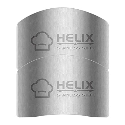 Finger Guard - Stainless Steel Knife Cutting Protector for Single & Double Finger (Silver) - color: Silver 2 single finger