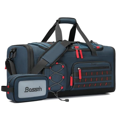 Bosstin Gym Bag for Men & Women,45L Travel Duffle Sports Duffel Bag Gym Weekender Overnight Backpack with Shoe Compartment (Blue) - color: 5Blue
