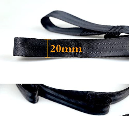 2Pcs 22KN Strong Climbing Strap Daisy Chain Nylon Daisy Chain Adjustable Strap Rope ，Length 110/150/180cmYoga Extend Belt - color: Black, size: 1.1m