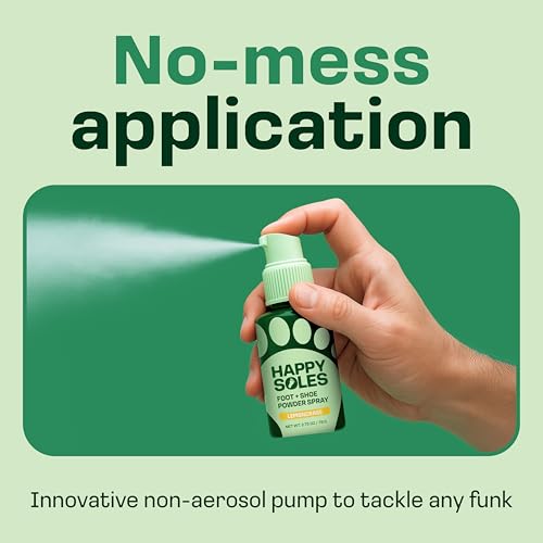 Foot & Shoe Deodorizer Powder Spray - Talc-Free, Vegan, Non-Aerosol Mess-Free Spray - Absorbs Sweat & Fights Odor with Bamboo & Tapioca - Long-Lasting Freshness & Comfort (Lemongrass)