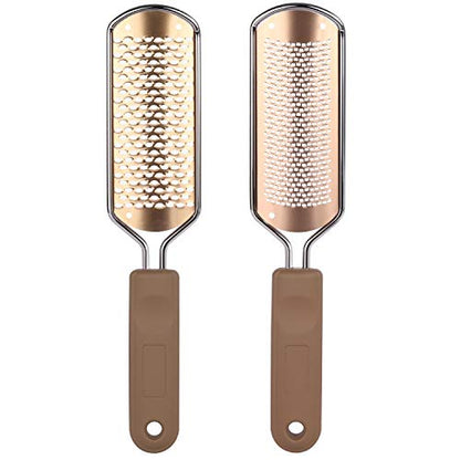 2 Pack Foot File Callus Remover Rasp Feet Scrubber for Dead Skin | Stainless Steel Foot Scraper