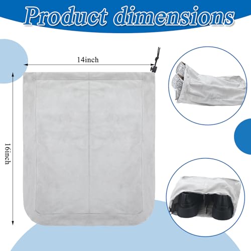 4 Pcs Travel Shoe Bags Spandex Shoes Pouch with Interior Divider and Drawstring for Women Men Luggage Packing(Grey) - color: Grey