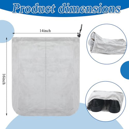 4 Pcs Travel Shoe Bags Spandex Shoes Pouch with Interior Divider and Drawstring for Women Men Luggage Packing(Grey) - color: Grey