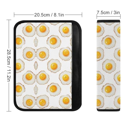 2PCS Fun Fried Egg Seat Belt Cover Breathable Seat Belt Cushion for Adults and Children, All Vehicles, Comfortable Driving - color: Pattern 108