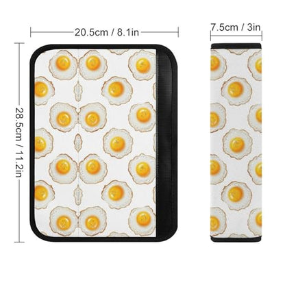 2PCS Fun Fried Egg Seat Belt Cover Breathable Seat Belt Cushion for Adults and Children, All Vehicles, Comfortable Driving - color: Pattern 108