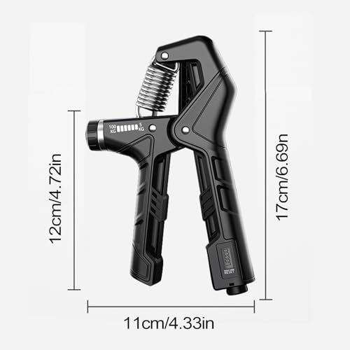 Grip Strengthener Efficient Grip Strength Exerciser | Adjustable Anti-Slip Portable Ergonomic Training Exerciser for Fitness Muscle Building Climbing Travel Gym Strengthening - color: Black