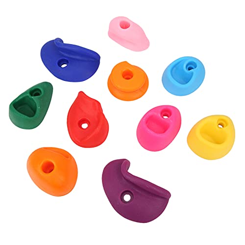 10pcs Multicolored Rock Climbing Holds - Large Outdoor Wall Grips for Climbers, PE Plastic, SkinFriendly Texture, 3.5-11cm - size: Medium size 10 pack
