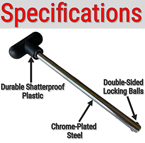 TreadLife Fitness Universal Weight Stack Pin for Commercial Gym or Home Gym | Heavy Duty Pin Insert | Health Club Grade Steel - style: T-Handle