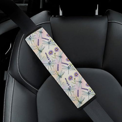 2PCS Watercolor Dragonfly Flowers Car Seat Belt Pad Universal Soft and Comfortable Harness Pads Strap for Kids, Car Seats Pushchair Strollers High Chair Pushchair - color: Pattern 1240