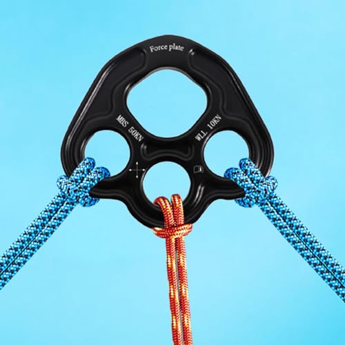 Paw Rigging Plate Climbing Gear Work Rope Bearing Anchors Metal Rigging System Multi Anchor Plate Divider Plate, Black