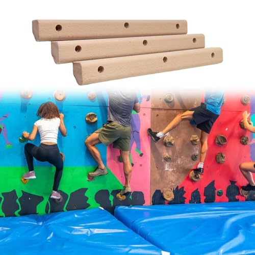 3Pcs Wooden Rock Climbing Holds Workout for Bouldering Training Home Outdoor 50cm (19.7in)