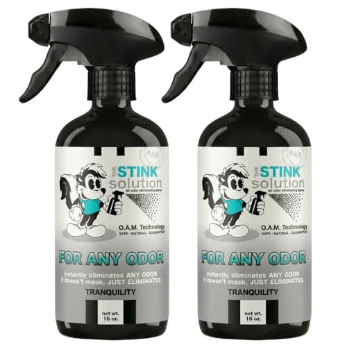 The Stink Solution Tranquility For Any Odor Eliminating Spray For Sweat, Urine, & Foul Odors. Safe To Spray On Hands, Clothes, Furniture, Mattresses, & More. Works Instantly. - 2 16 oz Bottles | Eliminates Sweat, Urine and Foul Odor at the Source. All Pur
