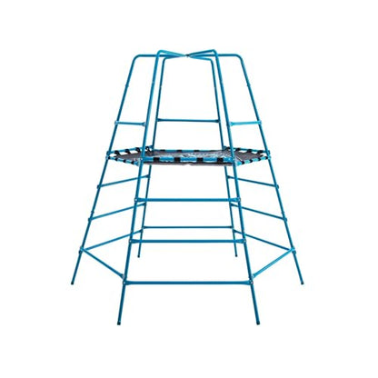 Explorer 2 Jungle Gym Climbing Set with Adjustable Steel Frame, Weather-Resistant Canopy & Platform, Outdoor Playset and Playground Equipment for Kids Ages 3-12, 220 lbs Capacity