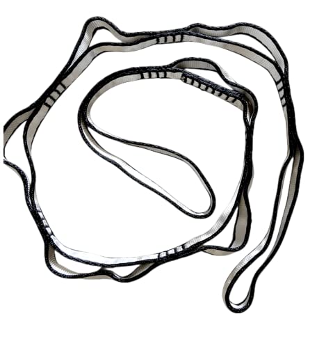 2Pcs 22KN Strong Climbing Strap Daisy Chain Nylon Daisy Chain Adjustable Strap Rope ，Length 110/150/180cmYoga Extend Belt - color: Grey, size: 1.1m