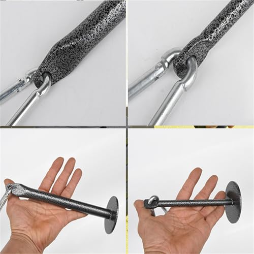 Steel Fixed Bracket Loading Pin with Heavy Duty Carabiner, Gym Fitness Barbell Weight Plate Barbell Plate Weight Tray Freeweight Rod Loading Pin - size: Large