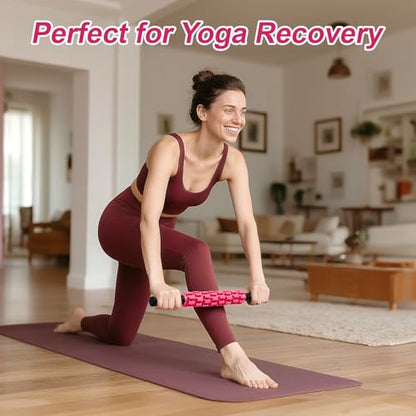 Muscle Roller Stick, Muscle Roller, Liposuction Massage Roller for Lymphatic Drainage, Massager Stick for Relief Muscle Soreness, Trigger Points, Help Exercise Runner Legs, Back Recovery - color: Fuscia