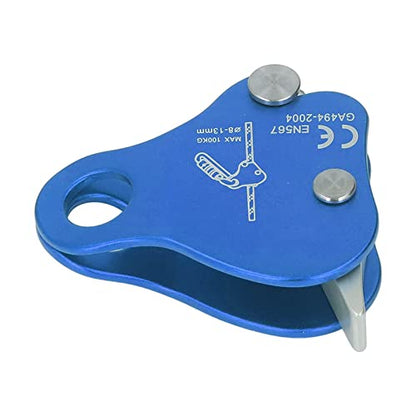 Kadimendium Climbing Rope Grab Stopper Aluminum Alloy Self Locking Grip Clamp for Cave Exploration (Blue) - color: Blue