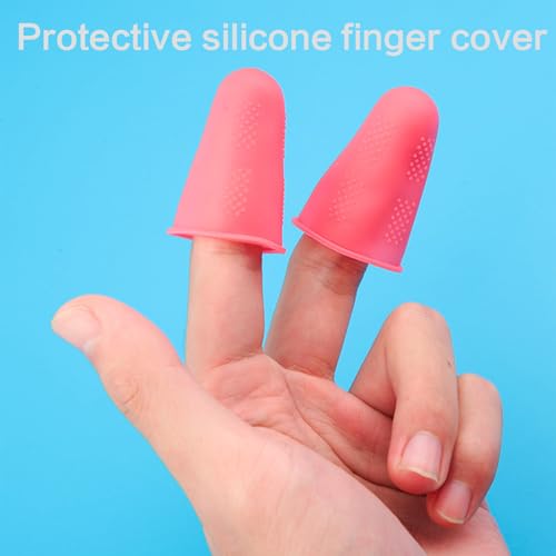 High Elasticities Silicone Finger Guard Reusable Finger Protecting Sleeves for Cooking Gardening Skin Protecting - style: 5 pieces