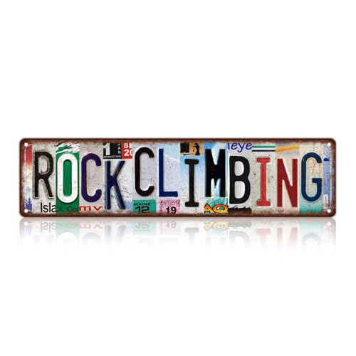 Vintage Sport Street Sign Rock Climbing Wall Decor Metal Tin Signs | for Bar Home Bedroom Garage - color: St-K-07